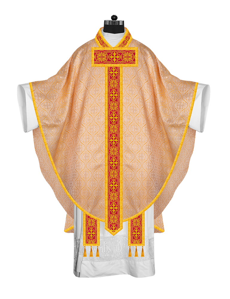 Gothic Chasuble Vestment with Woven Braided Trims