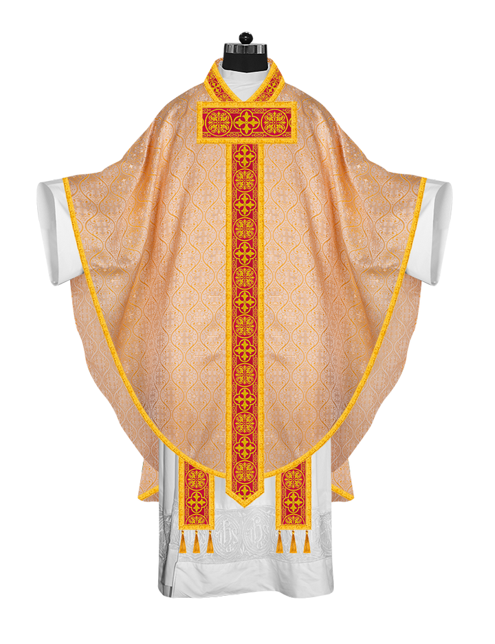 Gothic Chasuble Vestment with Woven Braided Trims