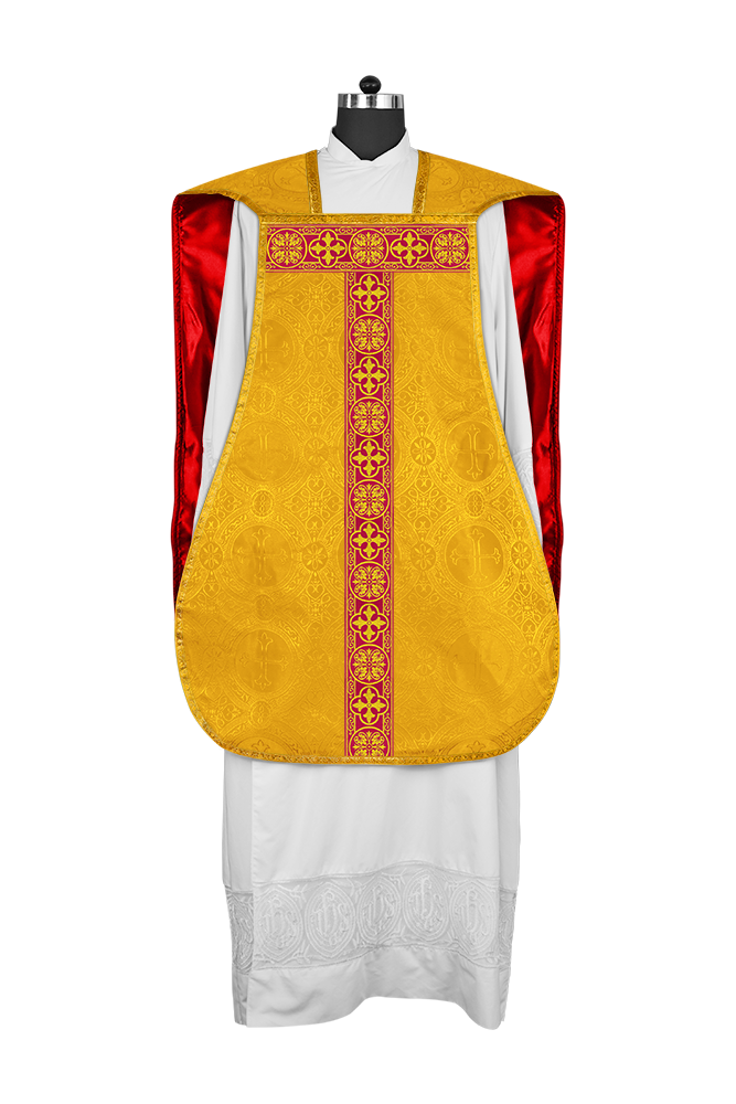 Roman Chasuble Fiddleback with Braided Trims