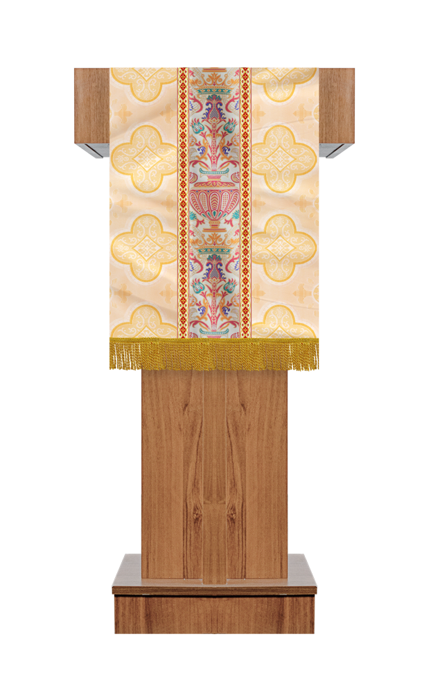 PULPIT/LECTERN WITH TAPESTRY AND TRIMS