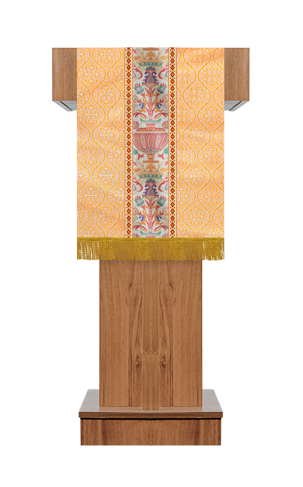 PULPIT/LECTERN WITH TAPESTRY AND TRIMS