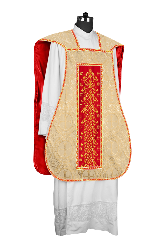 Roman Chasuble Vestments Adorned with Trims