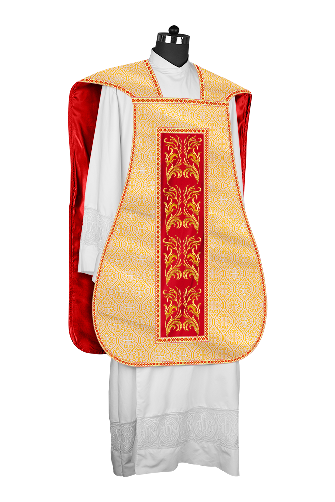 Roman Chasuble Vestment  with Woven Braids and Trims