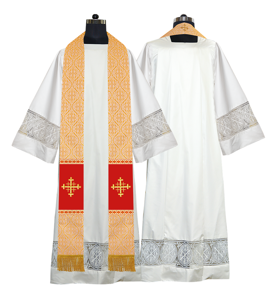 Minister Stole with Embroidered Liturgical Motif