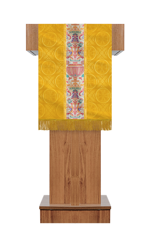 Handcrafted Pulpit/Lectern with Tapestry and Trims