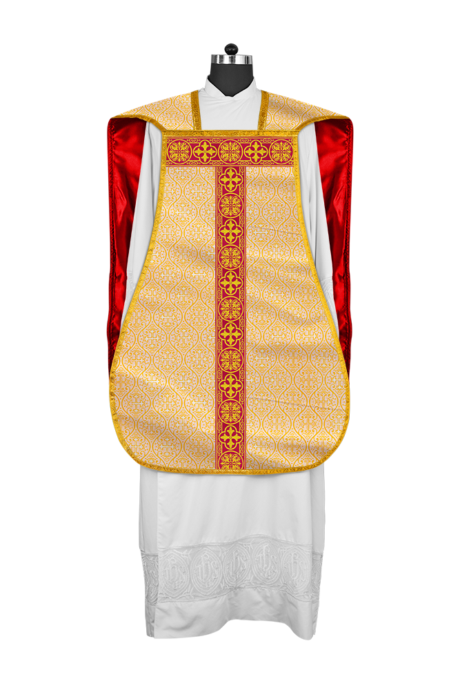 Fiddleback Vestment with Motif and Woven Braided Trims