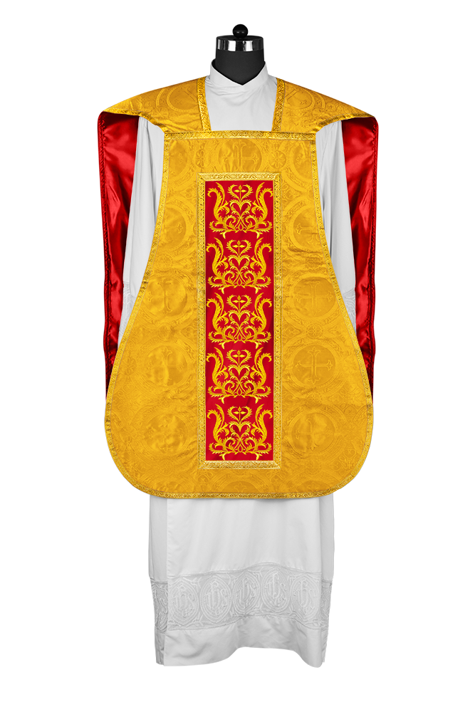 Fiddleback vestment with golden orphrey - Spiritus Collection