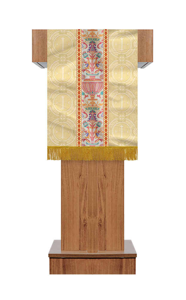 PULPIT/LECTERN WITH TAPESTRY AND TRIMS