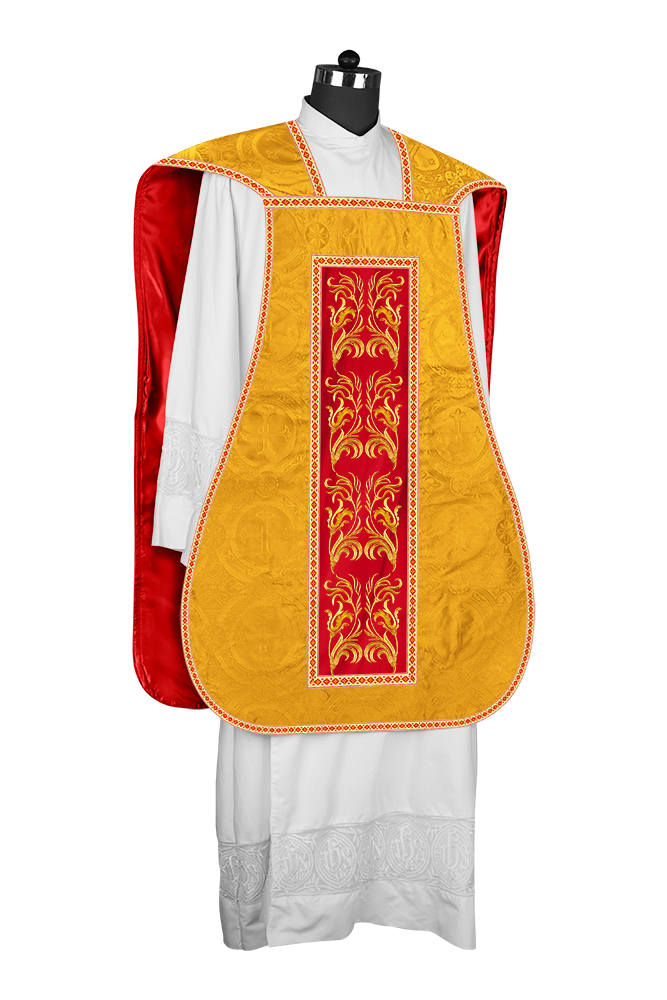 Roman Chasuble Vestment  with Woven Braids and Trims