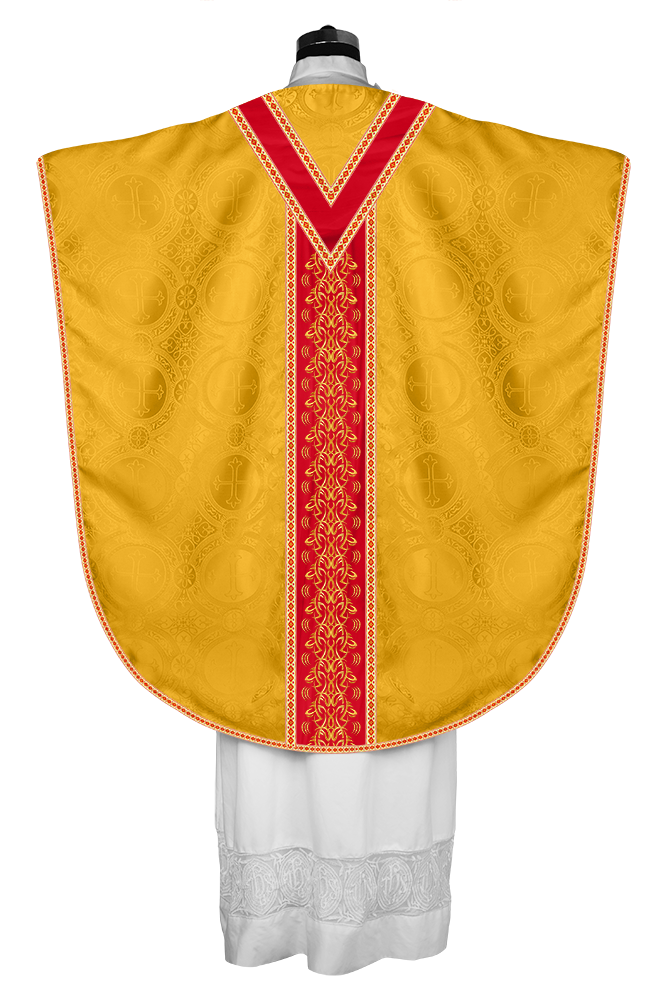 BORROMEAN CHASUBLE VESTMENT WITH BRAIDED ORPHREY AND TRIMS