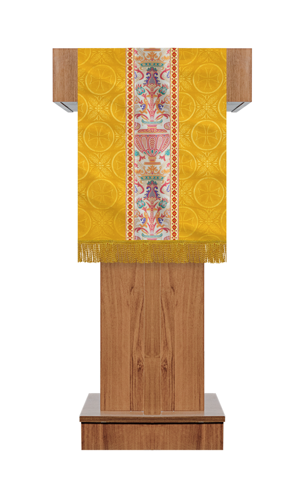 Handcrafted Pulpit/Lectern with Tapestry and Trims