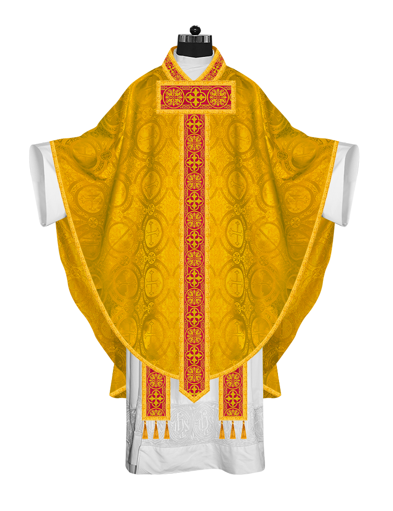 Gothic Chasuble Vestment with Woven Braided Trims