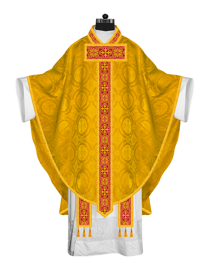 Gothic Chasuble Vestment with Woven Braided Trims