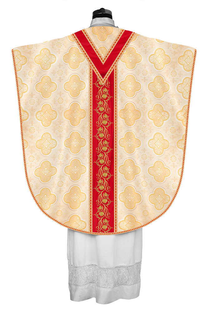 BORROMEAN CHASUBLE VESTMENT WITH GRAPES EMBROIDERY AND TRIMS