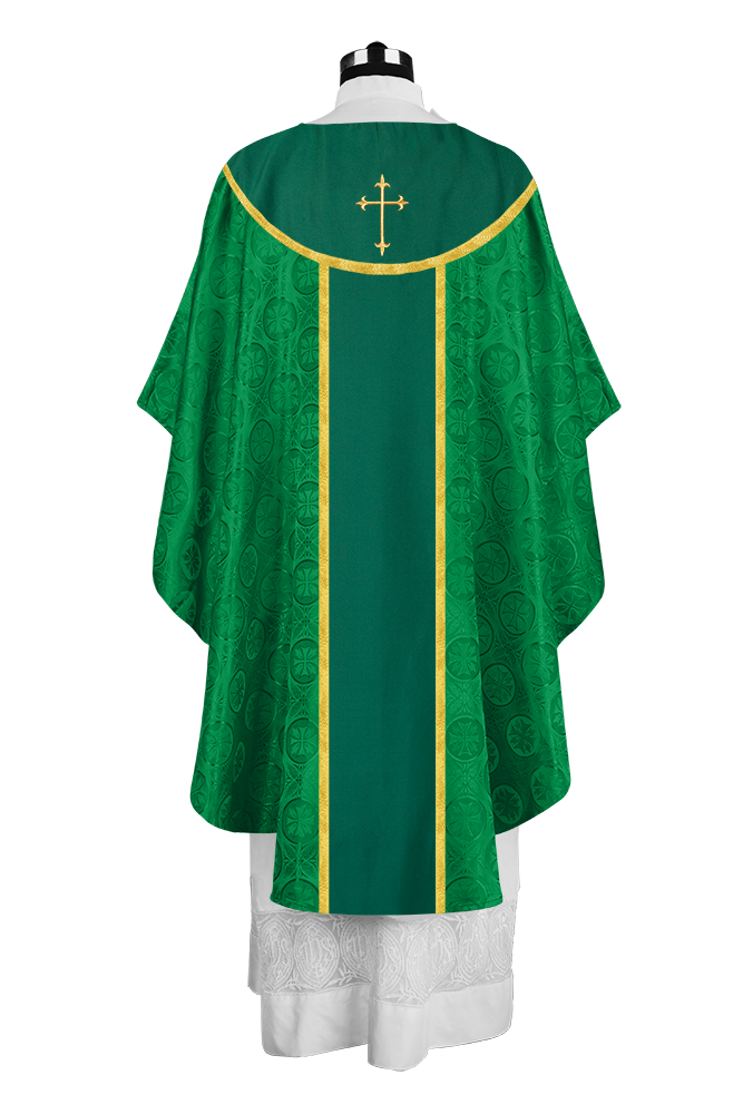 Ornate Gothic Chasuble with embroidered Cross Motif