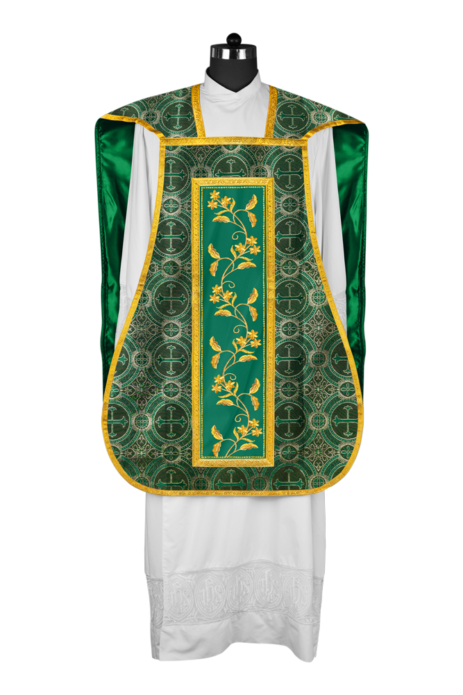 Elegant Roman chasuble vestment - Floral collection