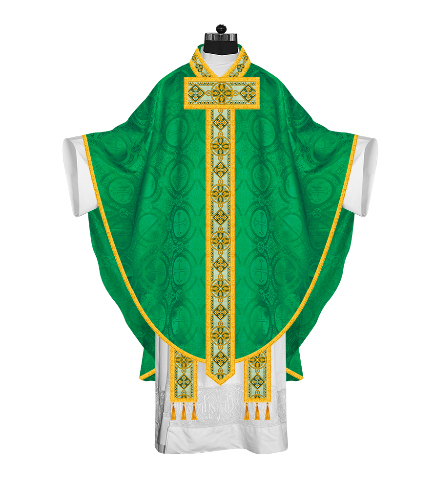 Gothic Chasuble Vestment with Braided Orphrey