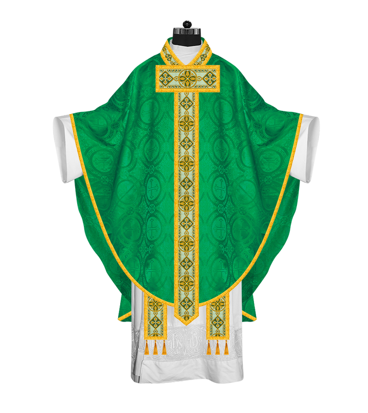 Gothic Chasuble Vestment with Braided Orphrey