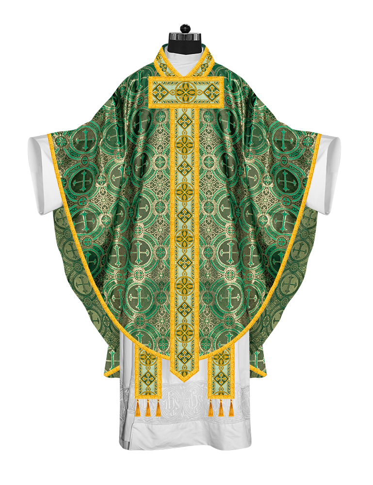 Gothic Chasuble Vestment with Braided Orphrey