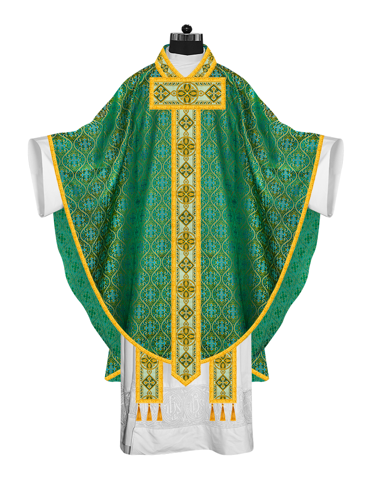 Gothic Chasuble Vestment with Braided Orphrey