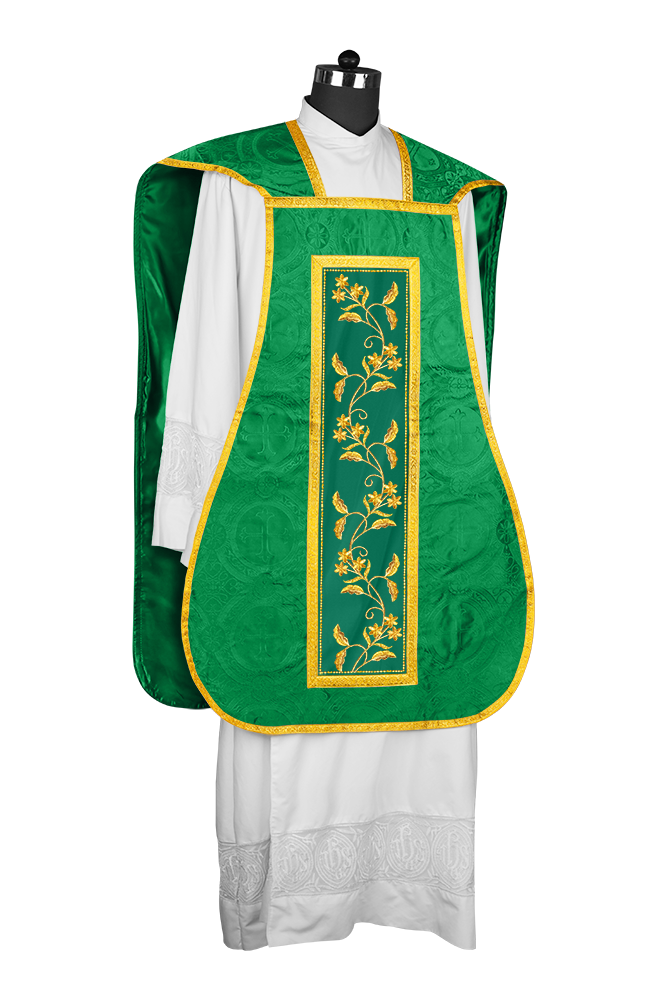 Elegant Roman chasuble vestment - Floral collection