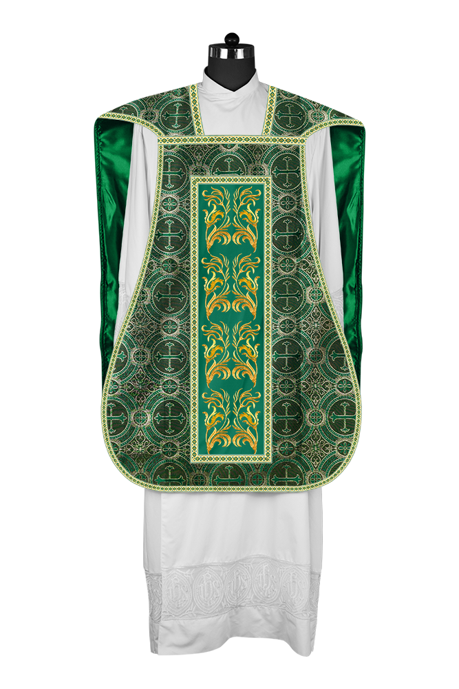 Roman Chasuble Vestment  with Woven Braids and Trims
