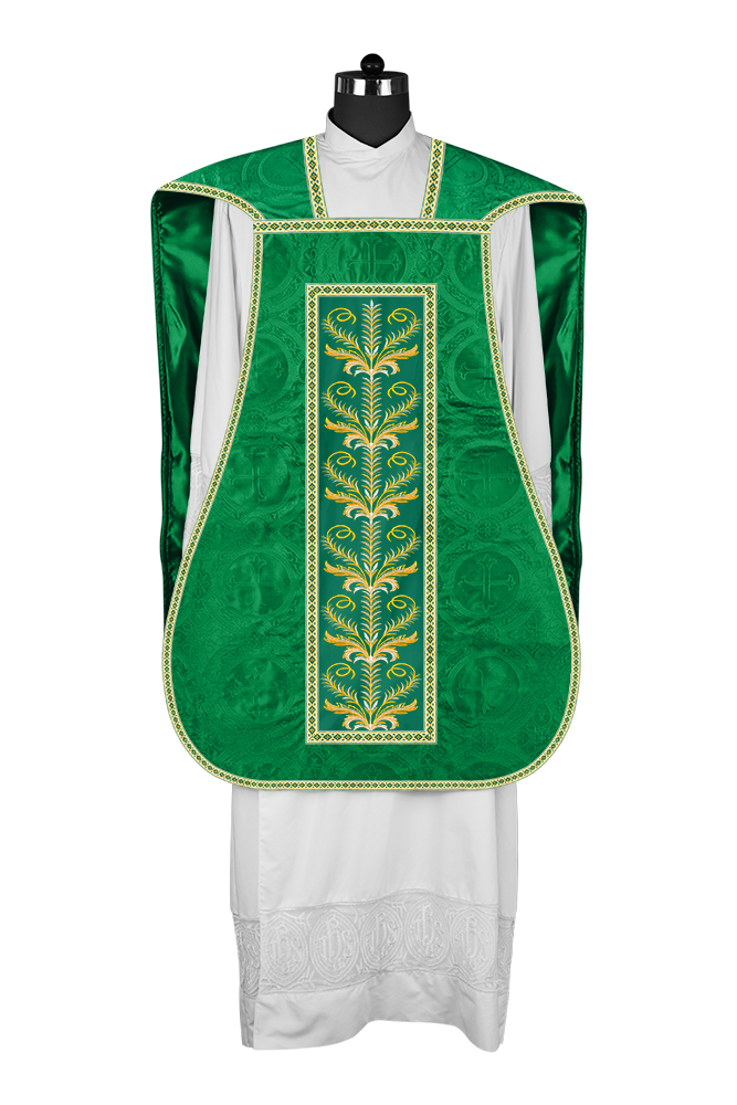 Roman Chasuble Vestment with Detailed Orphrey