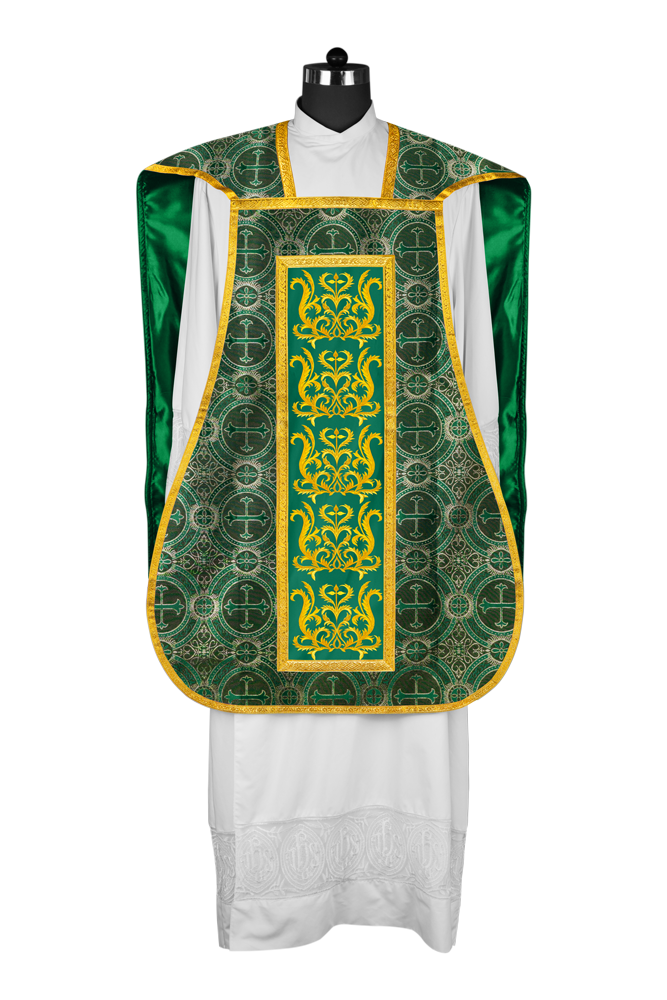 Fiddleback vestment with golden orphrey - Spiritus Collection