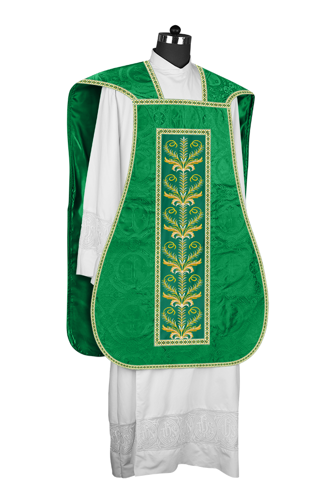 Roman Chasuble Vestment with Detailed Orphrey