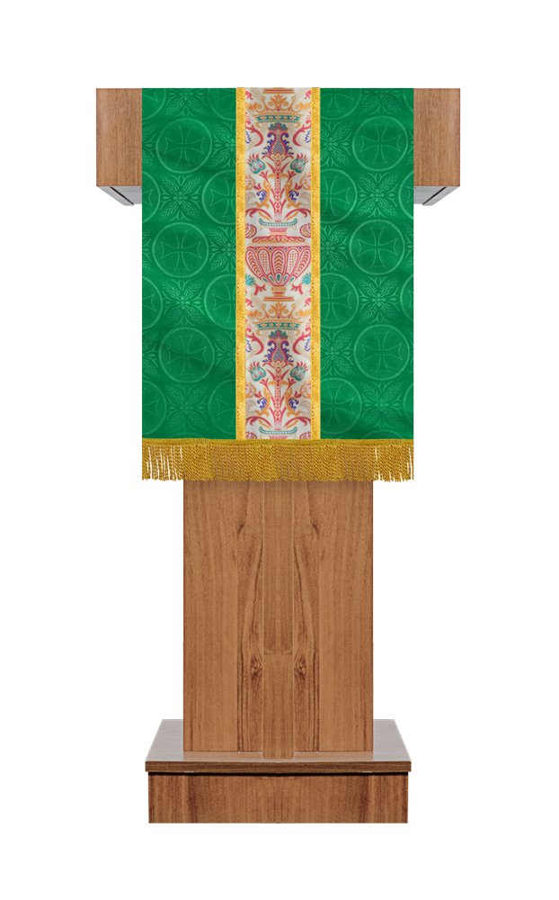 Handcrafted Pulpit/Lectern with Tapestry and Trims