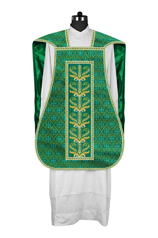 Roman Chasuble Vestment with Detailed Orphrey