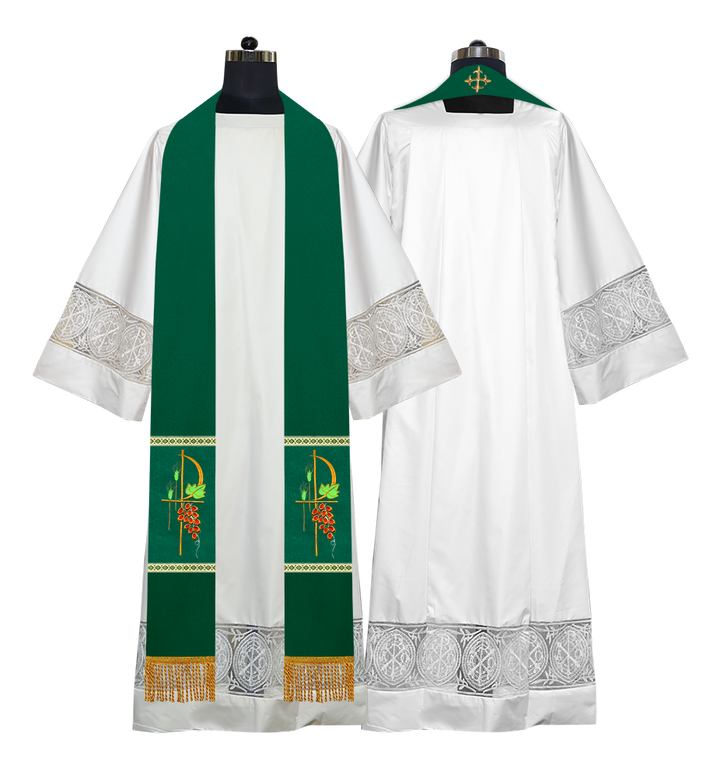 Pax with Grapes Embroidered Minister Stole