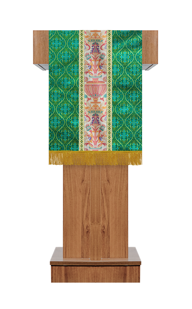 PULPIT/LECTERN WITH TAPESTRY AND TRIMS