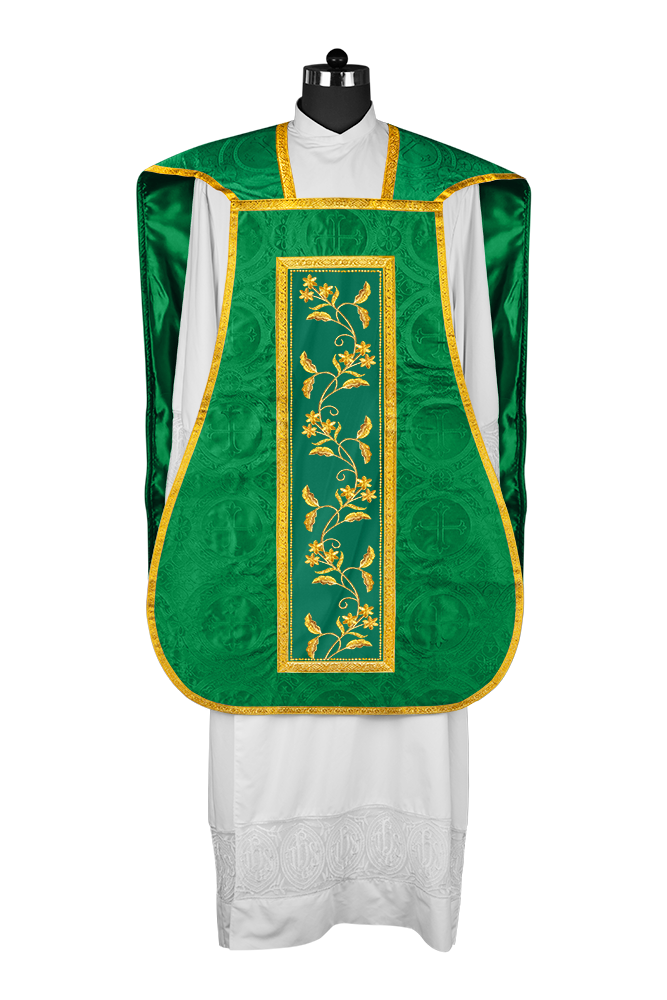 Elegant Roman chasuble vestment - Floral collection