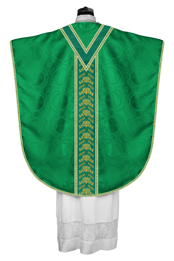 Borromean chasuble vestment adorned with colour braids and trims