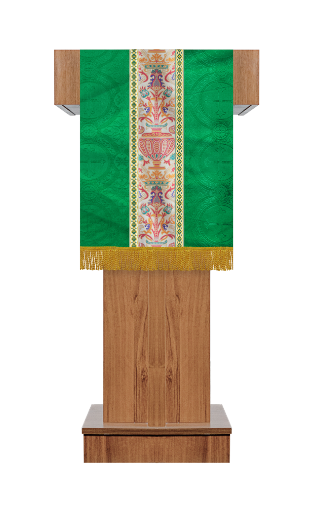 PULPIT/LECTERN WITH TAPESTRY AND TRIMS