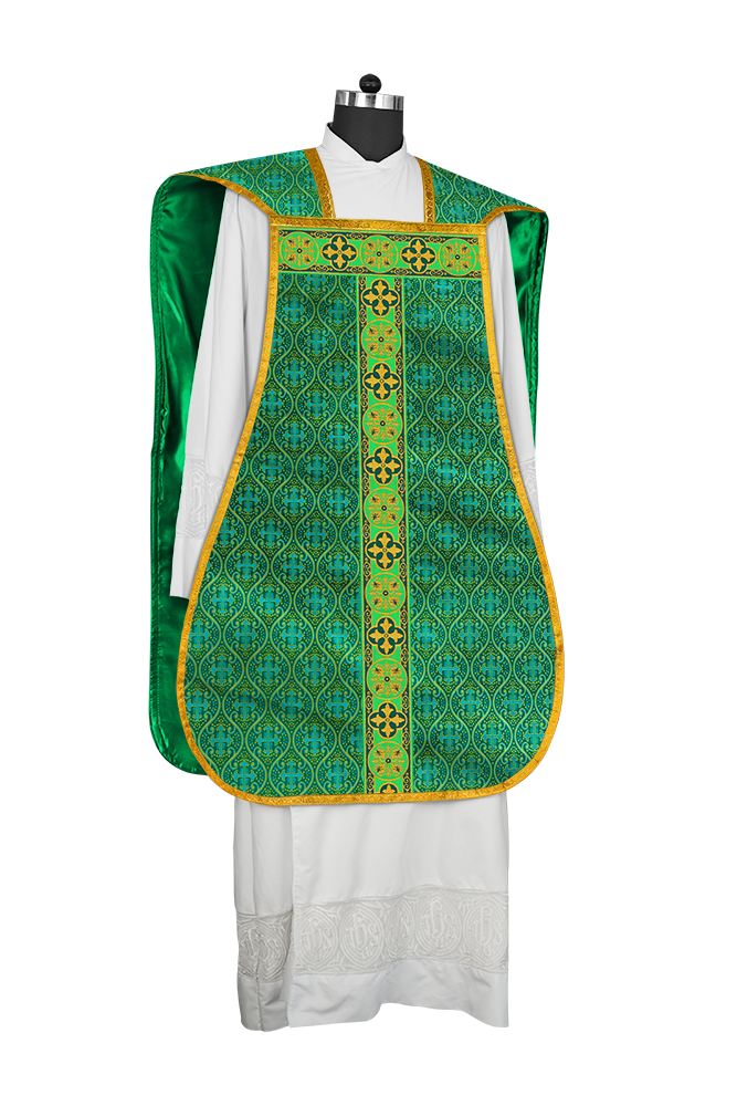 Roman Fiddleback Vestment with Motifs and Braided Trims