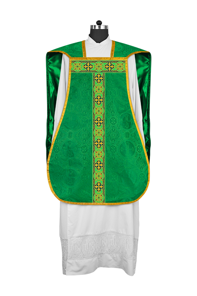 Roman Fiddleback Vestment with Motifs and Braided Trims