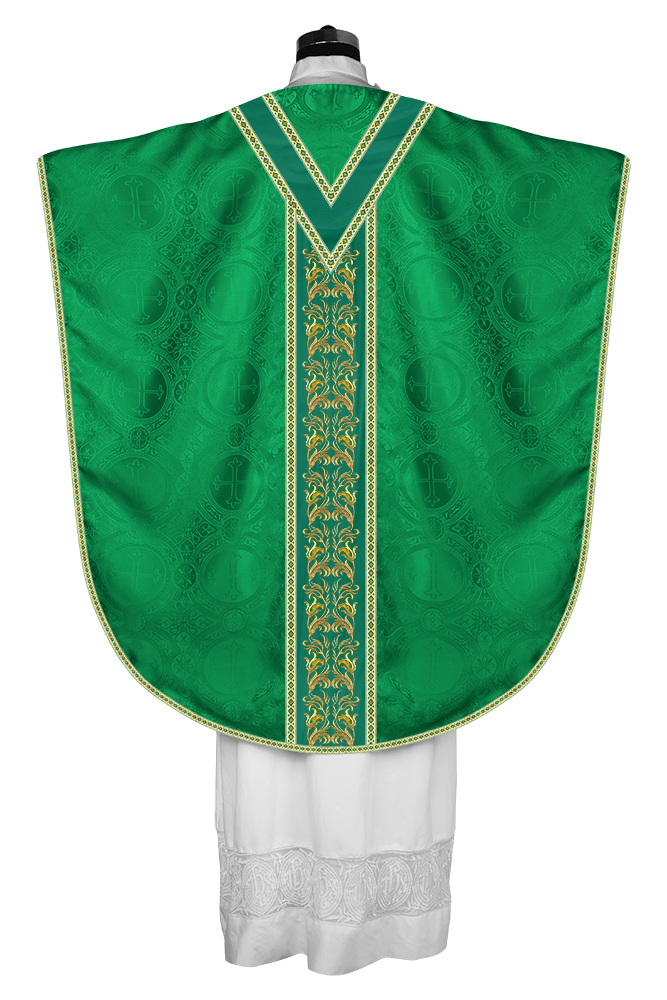 LITURGICAL BORROMEAN CHASUBLE WITH DETAILED EMBROIDERY AND TRIMS