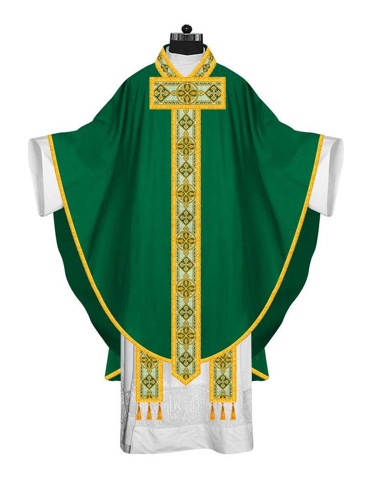 Gothic Chasuble Vestment with Braided Orphrey