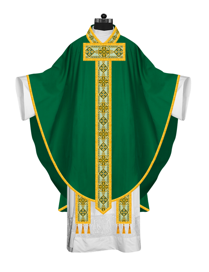 Gothic Chasuble Vestment with Braided Orphrey