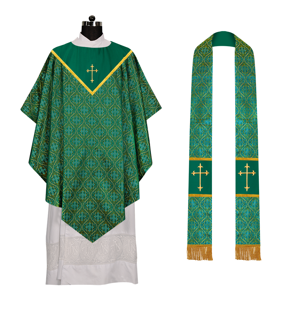 Pugin Chasuble with Adorned Orphrey