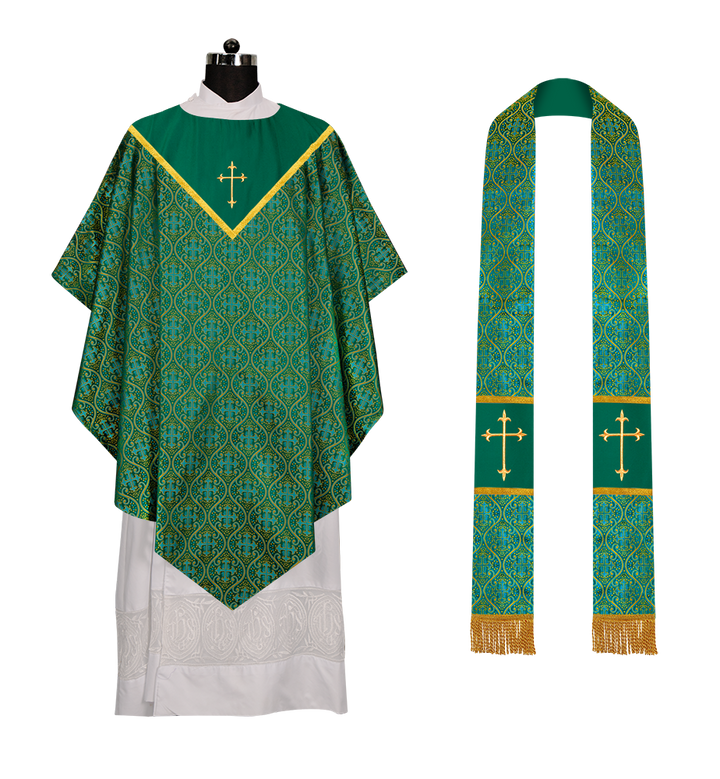 Pugin Chasuble with Adorned Orphrey