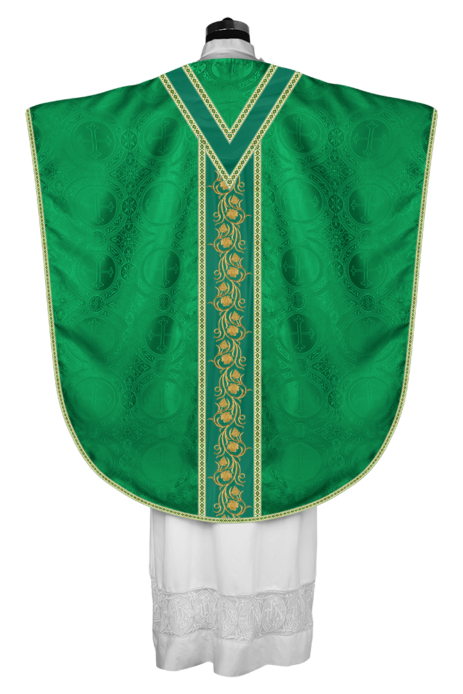 BORROMEAN CHASUBLE VESTMENT WITH GRAPES EMBROIDERY AND TRIMS