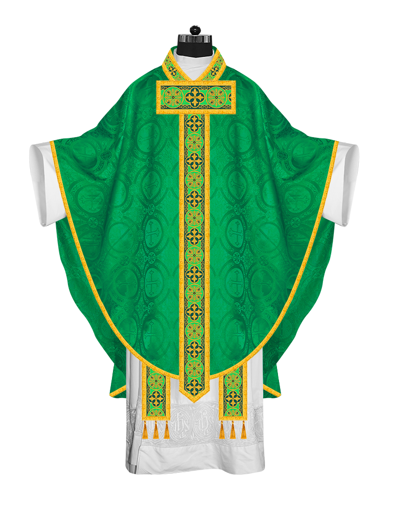 Gothic Chasuble Vestment with Braided Orphrey