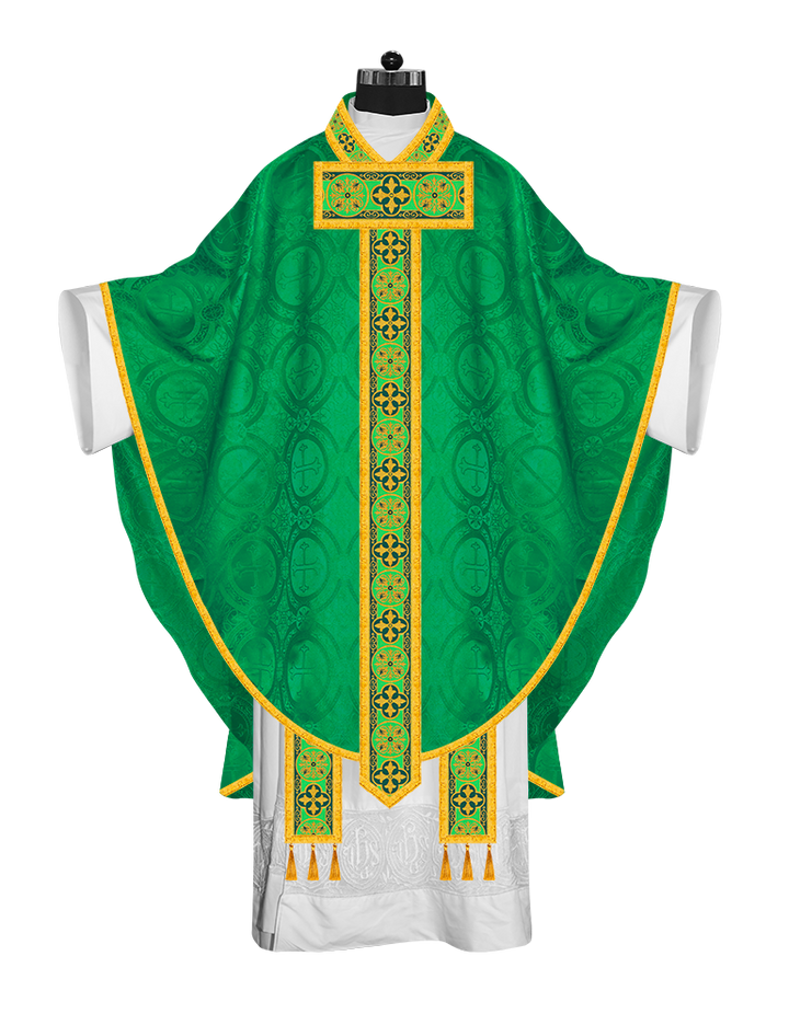 Gothic Chasuble Vestment with Braided Orphrey