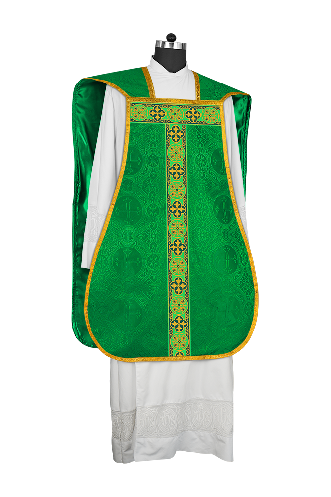 Roman Fiddleback Vestment with Motifs and Braided Trims