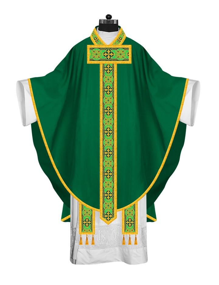 Gothic Chasuble Vestment with Braided Orphrey