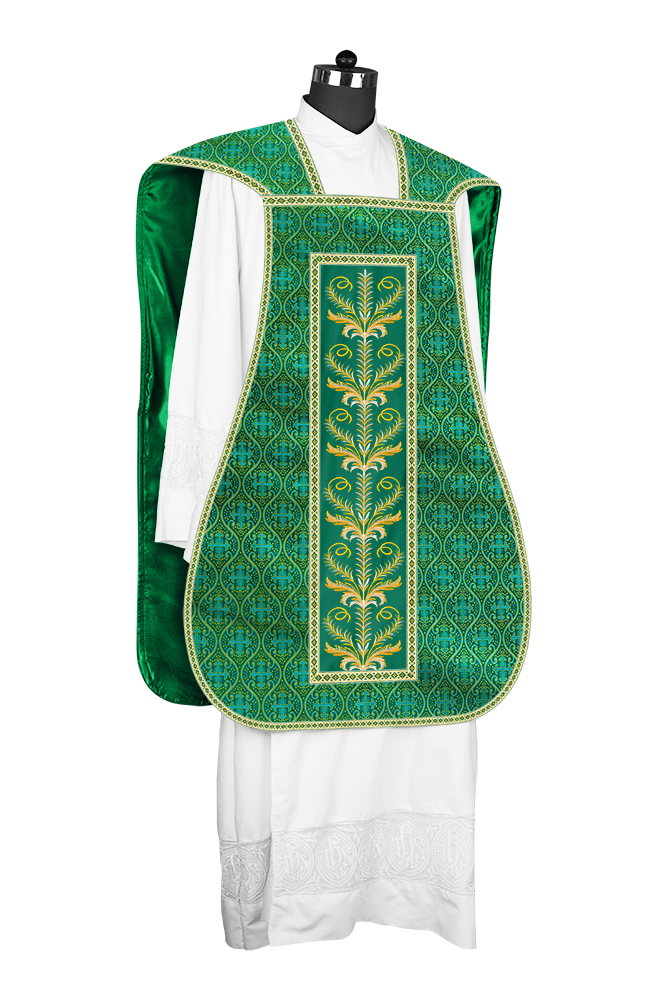 Roman Chasuble Vestment with Detailed Orphrey