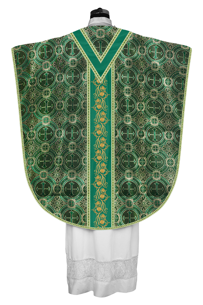 BORROMEAN CHASUBLE VESTMENT WITH GRAPES EMBROIDERY AND TRIMS